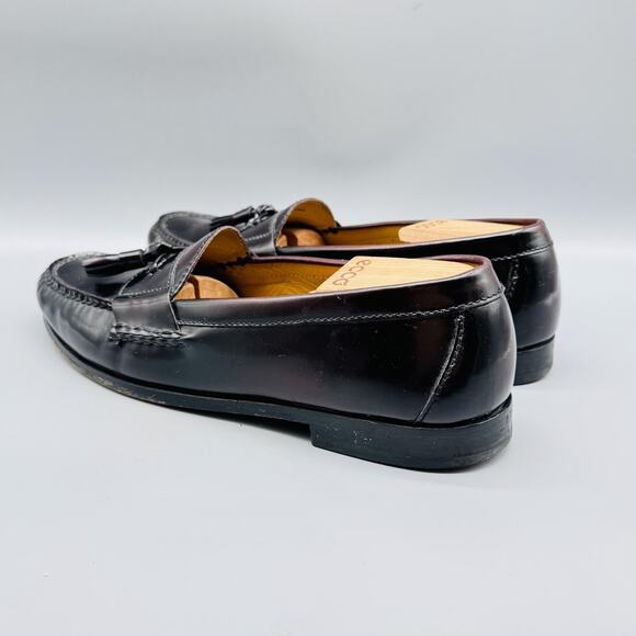 Cole Haan Shoes Mens 11.5 Burgundy Leather Tassel Loafers Dress Moc Toe Slip On - Picture 6 of 13